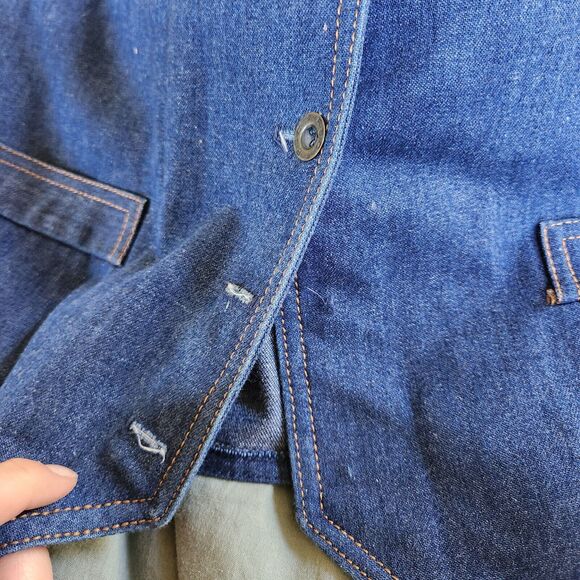 Med Vtg Denim Vest Union Made In USA Jean Buttons Missing RSC - Picture 10 of 10